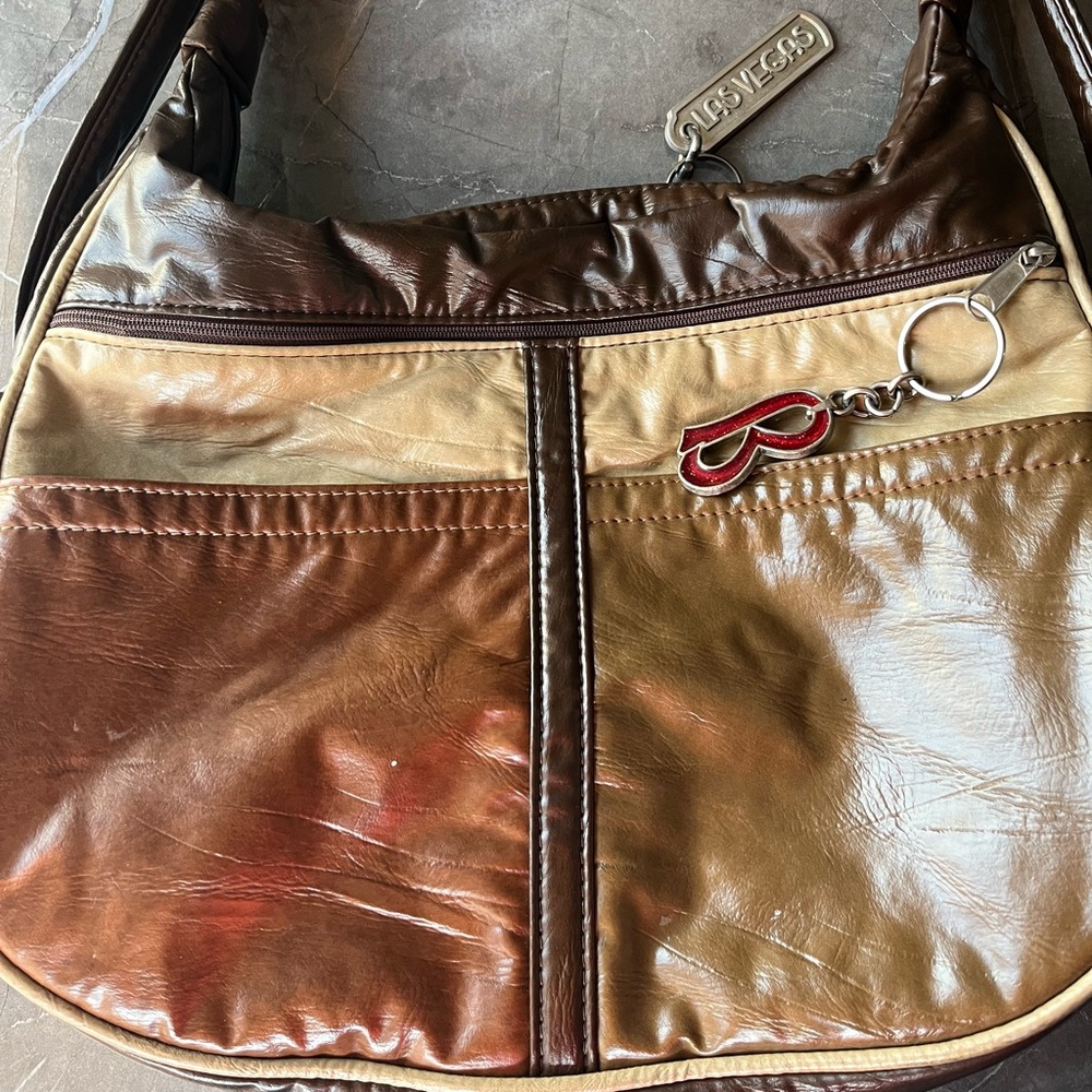 Multicolored leather crossbody bag